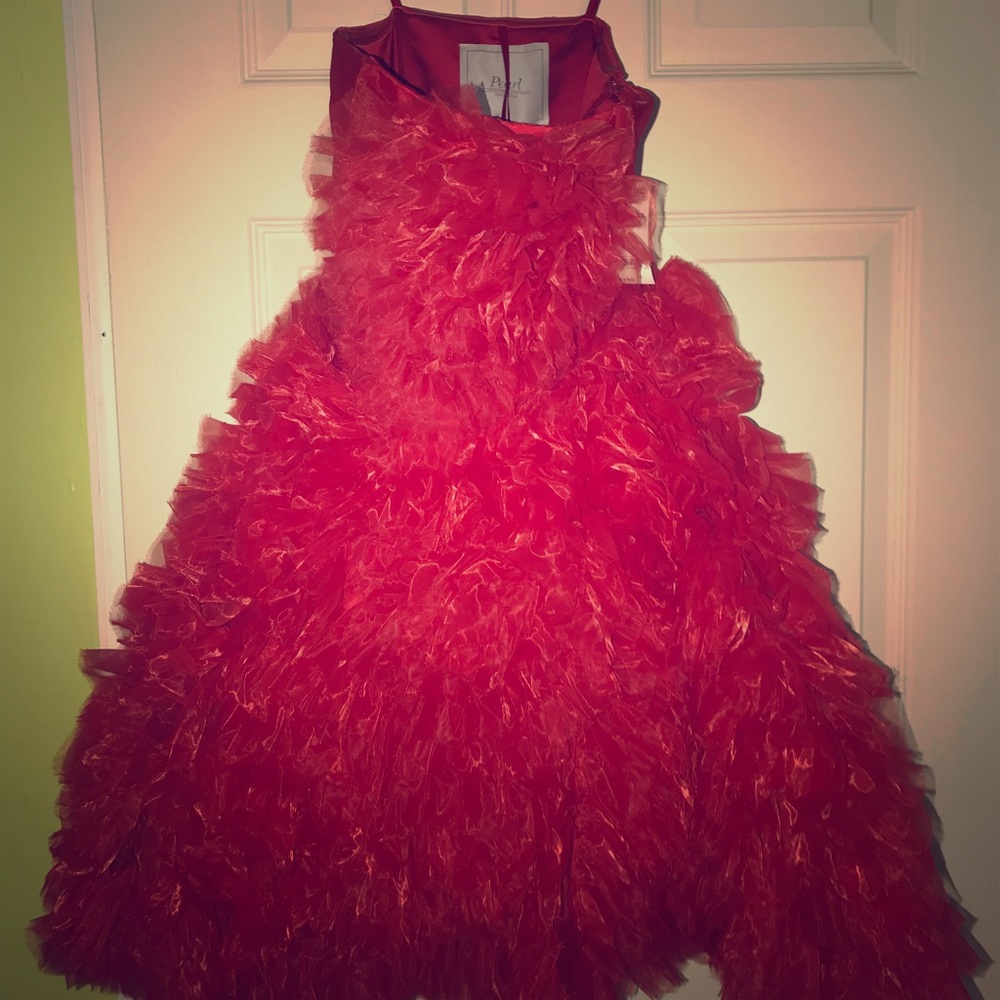 Red party dress